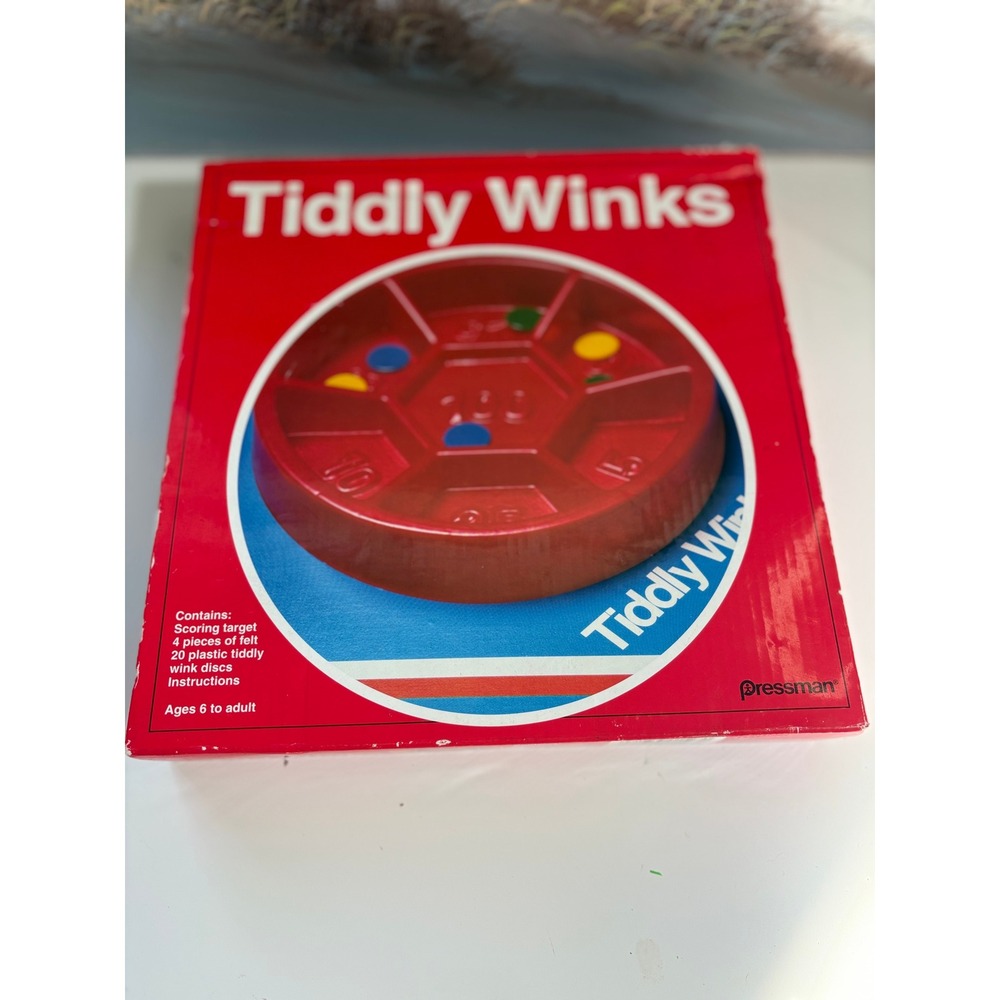 Pressman Tiddly Winks Classic Game 1527 Red Scoring Target 2004 Vintage Style